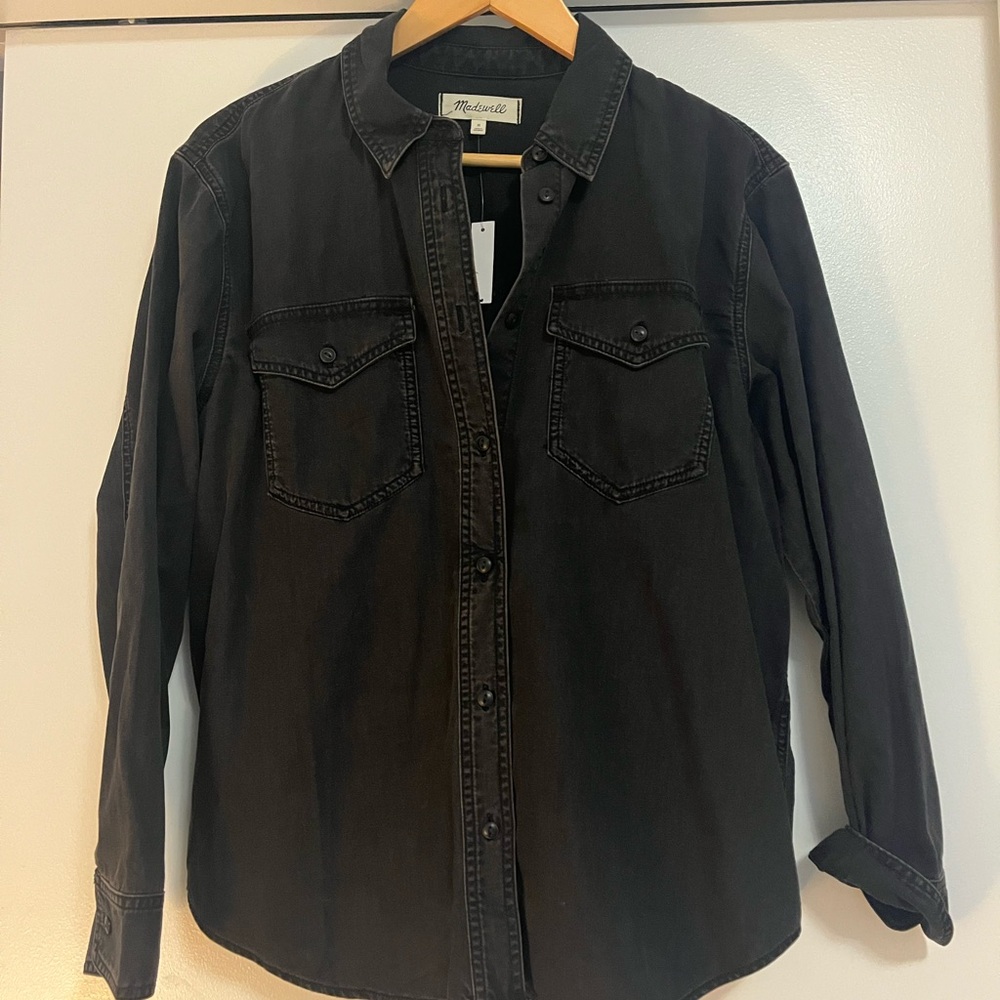 Madewell Charcoal Button-Up Shirt chambray